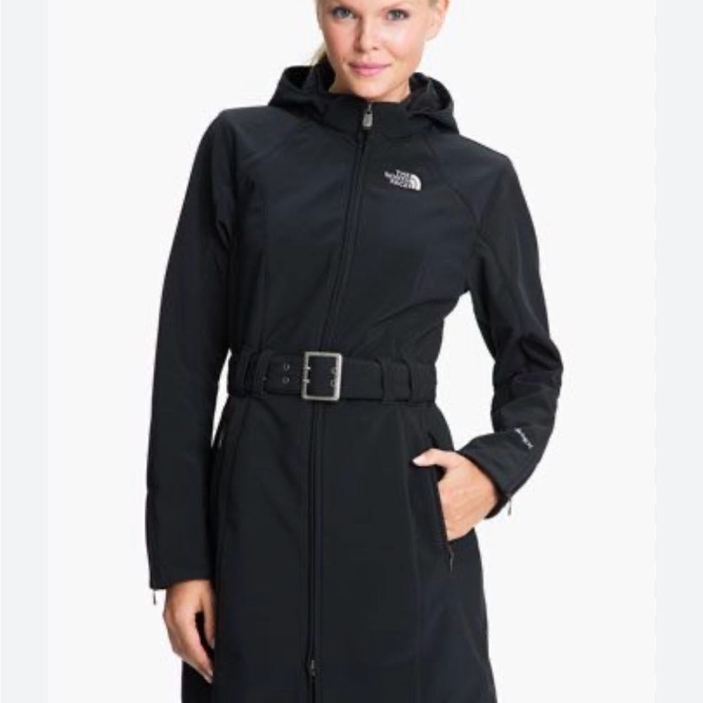 The North Face Womens Apex Bionic Grace Belted Trench Jacket S Black Hooded